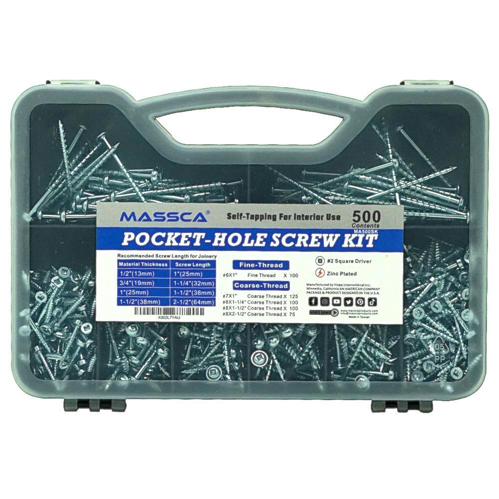 Massca Pocket-Hole Screw Kit 500 Units